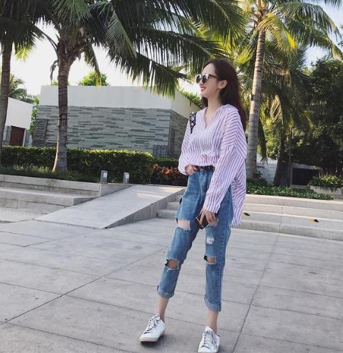 潮范个性黑色破洞牛仔裤：演绎潮女主流时尚（图）