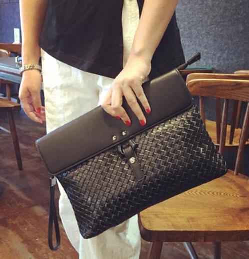 逛街约会必备之神器韩版编织信封手拿包分享（图）