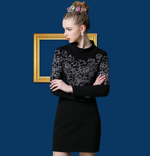 秋冬凸造型全靠连衣裙：灯笼袖鱼尾连衣裙搭配（图）