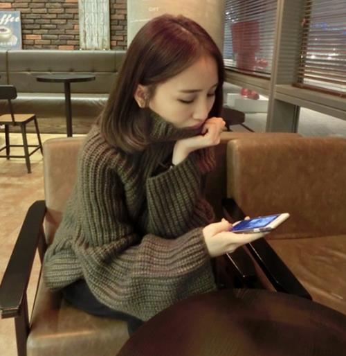 半身裙搭配灯笼袖刺绣套头毛衣：甜美复古风（图）