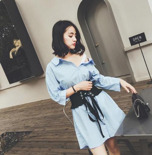 中长款长袖衬衫单穿又能当外套:超显高显瘦(图) 中长款长袖衬衫单穿又能当外套:超显高显瘦(图)