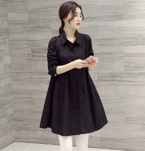 中长款长袖衬衫单穿又能当外套：超显高显瘦（图）