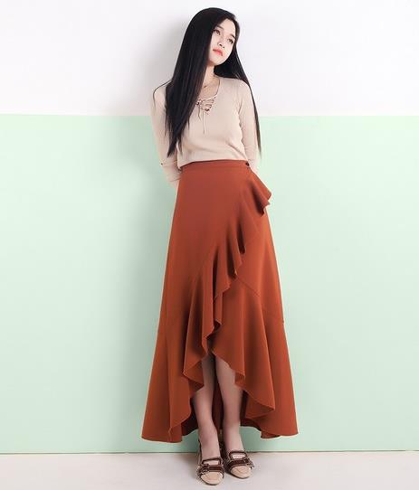 阔腿裤搭配勾边荷叶袖雪纺衫：显高显瘦雪纺衫推荐