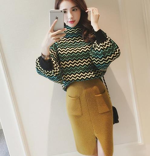 套装也能美出新潮流：兔毛毛衣短裙两件套搭配（图）