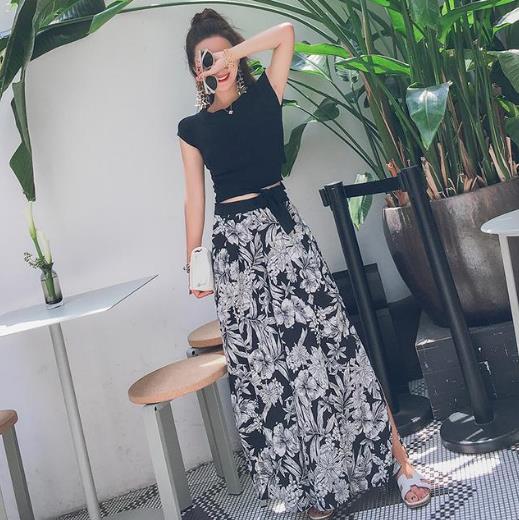 高腰雪纺阔腿裤套装搭配：甜美风套装分享（图）