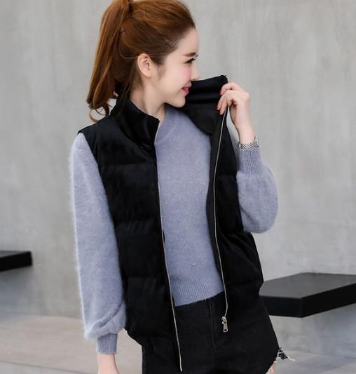 实用又耐穿棉马甲：纯色翻领侧拉链棉马甲分享（图）