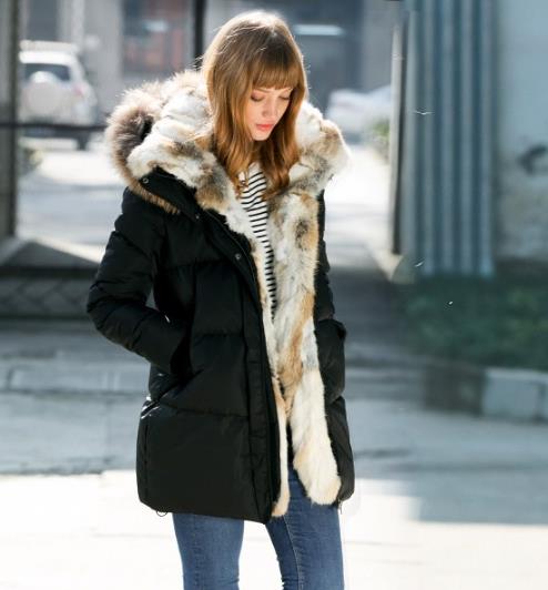 5款经典时尚翻领过膝双排扣羽绒服的多种搭配（图）