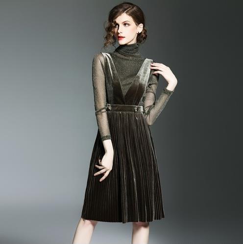 针织包裙两件套搭配链条包：打造时尚小清新（图）