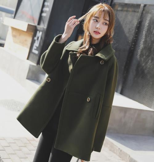 小个子穿韩版双排扣加厚毛呢外套：显高显瘦（图）