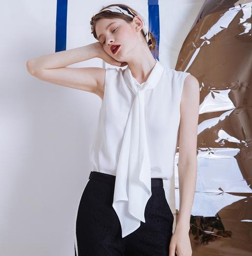 系带荷叶边长袖雪纺衫：穿出雪纺衫优雅甜美气息