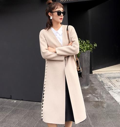 珍珠开叉羊绒大衣这样搭配彰显时尚优雅女神范（图）