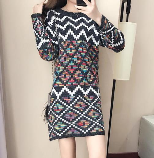 单穿打底都百搭的针织毛衣连衣裙：优雅大气（图）