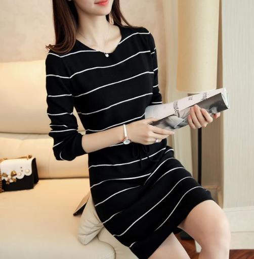 单穿打底都百搭的针织毛衣连衣裙：优雅大气（图）