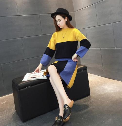 单穿打底都很美的撞色短裙套装:简约洋气(图) 单穿打底都很美的撞色短裙套装:简约洋气(图)