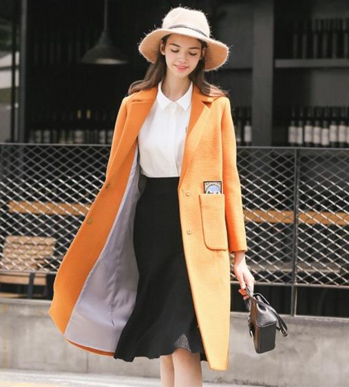 显瘦显高又保暖的纯色翻领毛呢大衣的多种搭配推荐