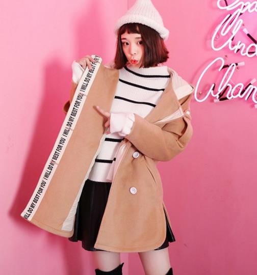 复古工装范毛呢外套搭配哈伦裤：个性十足（图）