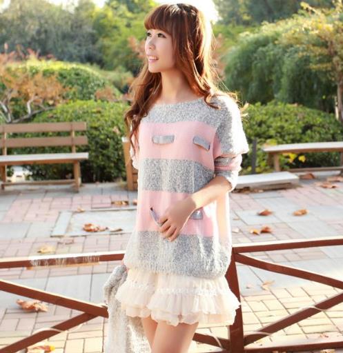 彰显性感迷人的5款毛衣：韩版一字领套头毛衣（图）