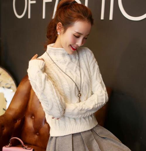 彰显性感迷人的5款毛衣：韩版一字领套头毛衣（图）