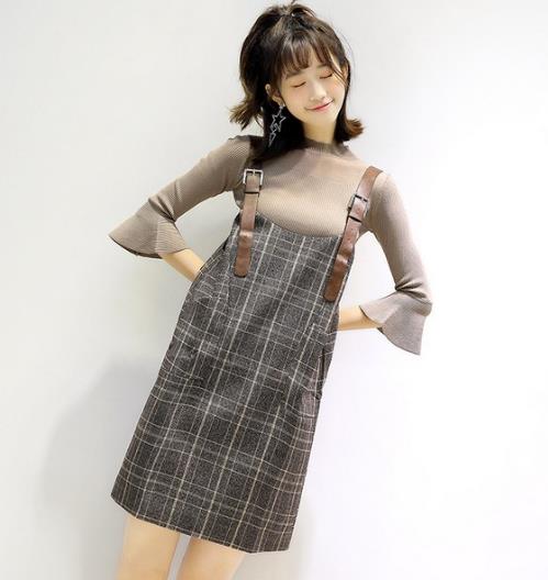 秋冬必备内搭毛呢裙:圆领撞色毛呢裙搭配(图) 秋冬必备内搭毛呢裙:圆领撞色毛呢裙搭配(图)