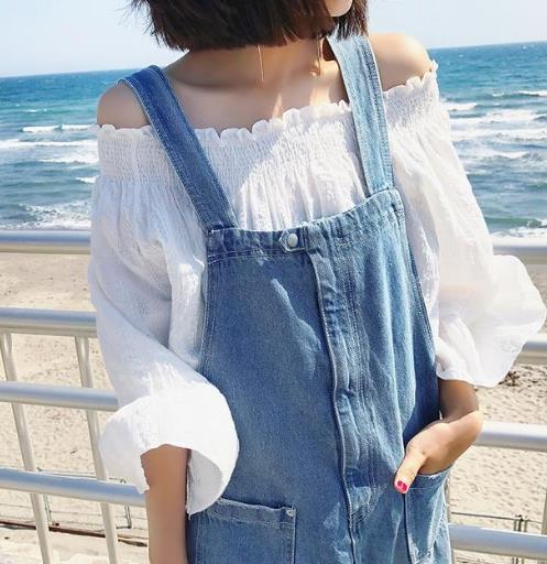 小个子穿这几款牛仔背带哈伦裤：显高显瘦又减龄