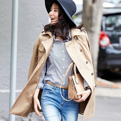 系带大扣眼修身风衣这样搭配彰显优雅知性美（图）