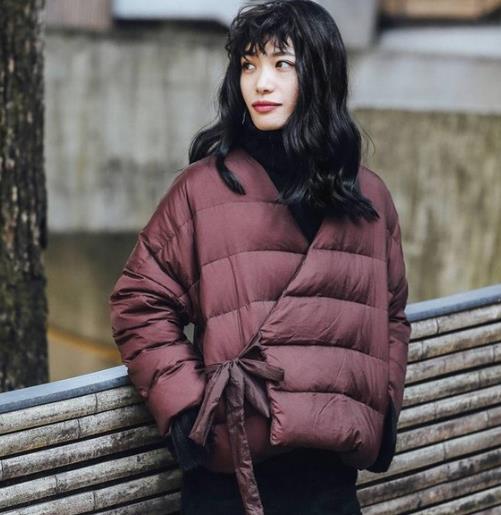 这几款灯笼袖纯色羽绒服保暖时尚又显瘦推荐（图）