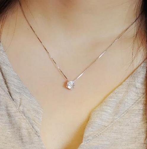 唐嫣同款纯银单钻项链：简约甜美项链分享（图）