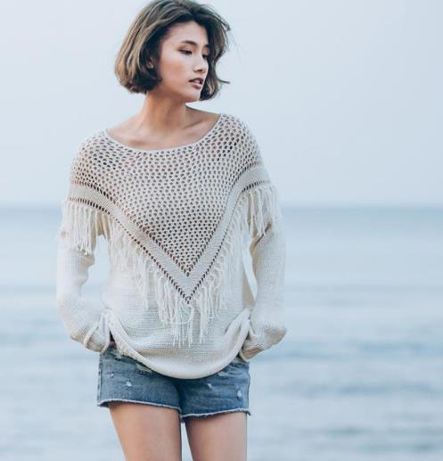 2017新款小清新纯色宽松灯笼袖外套：少女感十足