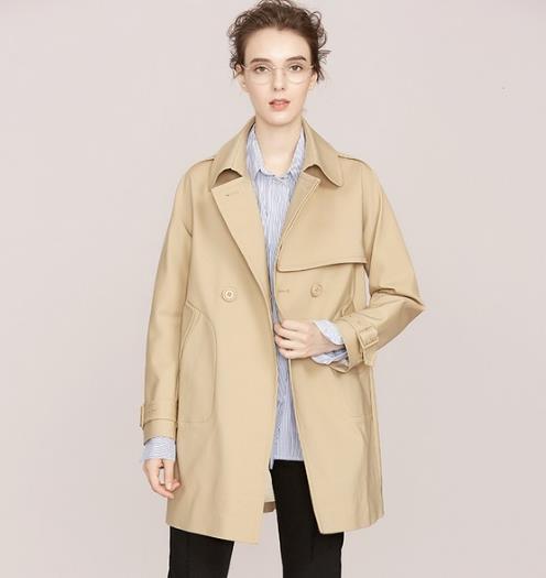 中长宽松风衣搭配格纹衬衫：彰显显优雅风度（图）