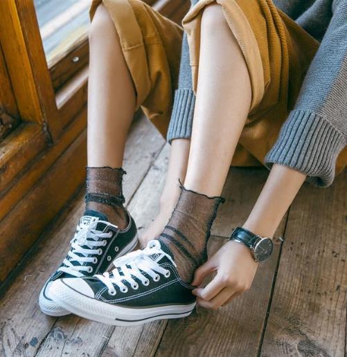 时尚感只需要一双学院风纯棉堆堆袜：时尚大气（图）