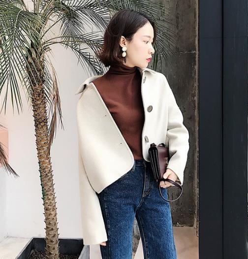 廓型毛呢短外套搭配阔腿裤:简约大方英伦范(图) 廓型毛呢短外套搭配阔腿裤:简约大方英伦范(图)