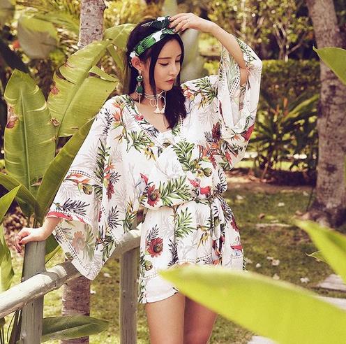 印花灯笼袖连衣短裤：5款短裤穿出大长腿（图）