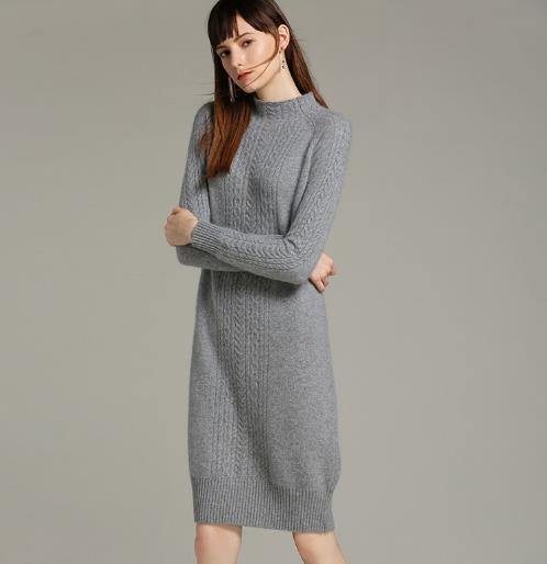 不规则立领针织裙这样搭配外套才能减龄又优雅