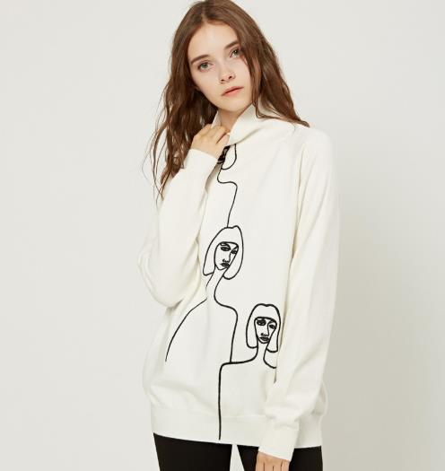 复古高领喇叭袖针织衫搭配包臀裙：时尚优雅（图）