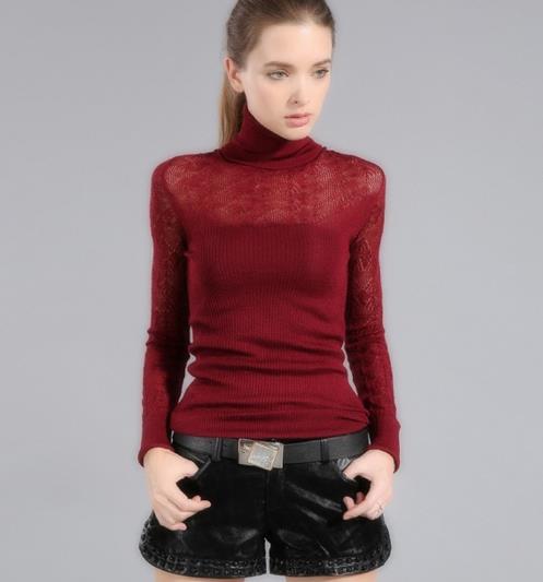 复古高领喇叭袖针织衫搭配包臀裙：时尚优雅（图）