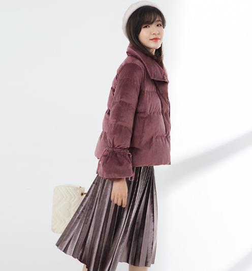 5款显高减龄金丝绒纯色短款棉袄的多种搭配（图）