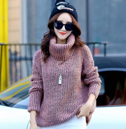 冬季必备加厚纯色粗毛线针织衫：时尚大气又保暖