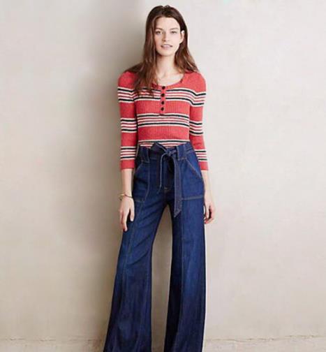 显瘦女人味十足的时尚喇叭裤穿搭回归（图）