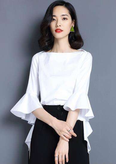 七分袖立领条纹雪纺衫怎么搭配：时尚优雅文艺范