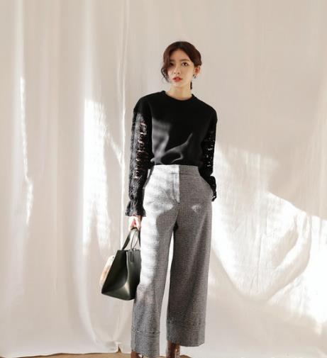 冬季阔腿裤的4种穿搭轻松打造清新韩范儿(图) 冬季阔腿裤的4种穿搭轻松打造清新韩范儿(图)