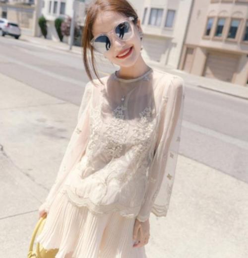 蕾丝长袖的多种搭配立马穿出好身材（图）