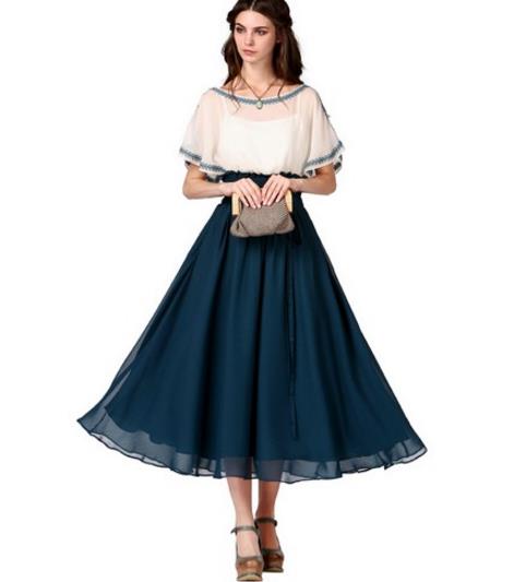 撞色短袖连衣裙搭配：5款连衣裙演绎淑女情怀（图）