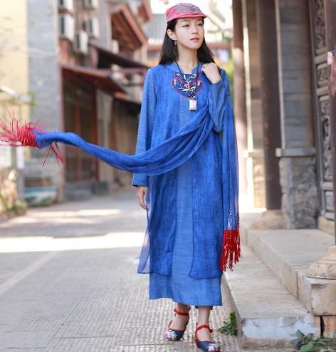 休闲棉麻阔腿裤套装搭配：打造秋日暖暖复古风