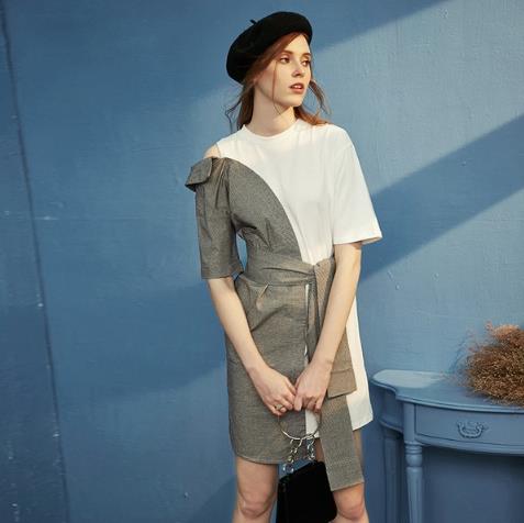 侧边绑带短袖T恤裙搭配:5款搭出时髦甜美范儿 侧边绑带短袖T恤裙搭配:5款搭出时髦甜美范儿