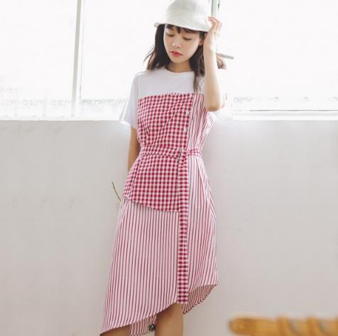 侧边绑带短袖T恤裙搭配:5款搭出时髦甜美范儿 侧边绑带短袖T恤裙搭配:5款搭出时髦甜美范儿