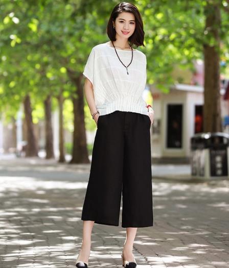 棉麻衫搭配亚麻阔腿七分裤:演绎知性优雅女人范 棉麻衫搭配亚麻阔腿七分裤:演绎知性优雅女人范