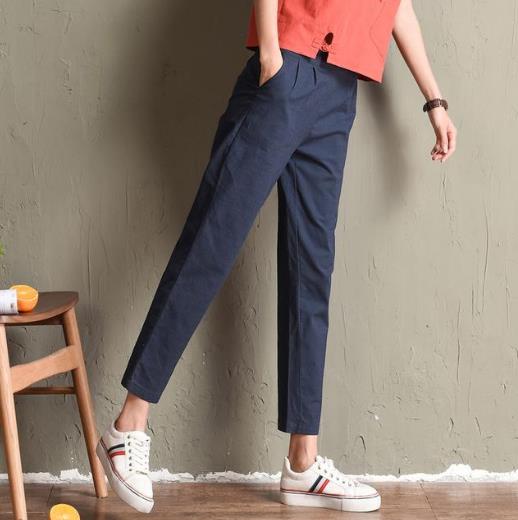 棉麻哈伦裤：清凉透气又防晒（图）