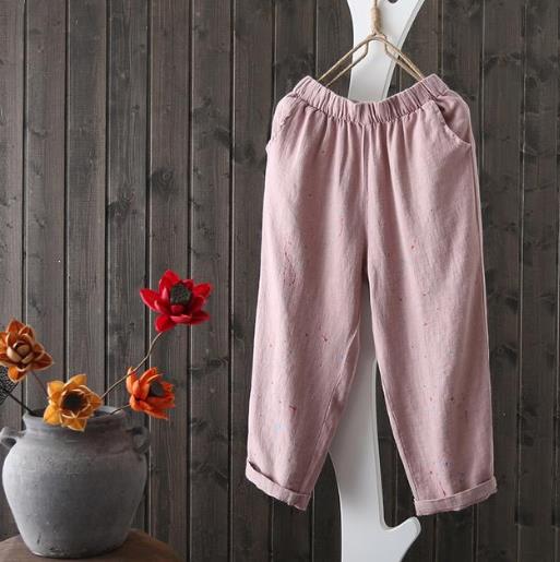 棉麻哈伦裤：清凉透气又防晒（图）