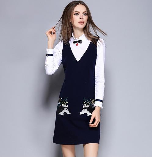 高跟鞋搭配灯笼袖针织两件套：打造时尚甜美范儿