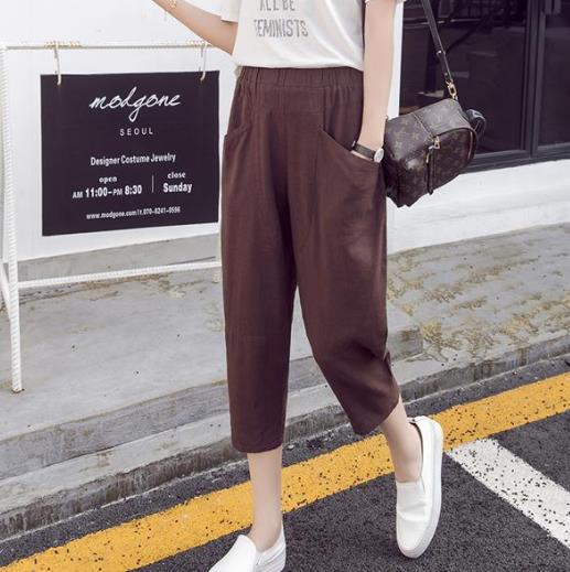 棉麻哈伦裤：清凉透气又防晒（图）
